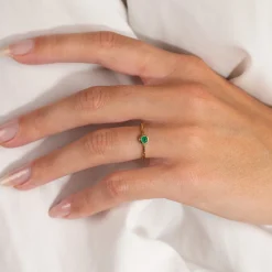 SELENE GREEN AGATE GOLDEN RING