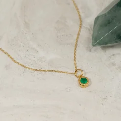 SELENE GREEN AGATE GOLDEN PENDANT