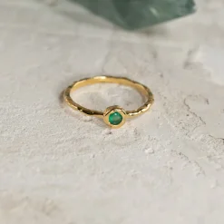 SELENE GREEN AGATE GOLDEN RING
