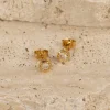 SELENE MOONSTONE GOLDEN STUD EARRING
