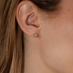 SELENE MOONSTONE GOLDEN STUD EARRING