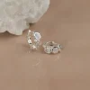 SELENE MOONSTONE SILVER HUGGIE EARRING