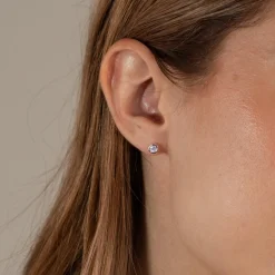 SELENE MOONSTONE SILVER STUD EARRING