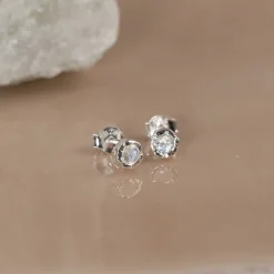 SELENE MOONSTONE SILVER STUD EARRING