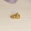 SELENE PURPLE AMETHYST GOLDEN HUGGIE EARRING