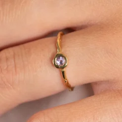 SELENE PURPLE AMETHYST GOLDEN RING