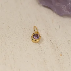 SELENE PURPLE AMETHYST GOLDEN PENDANT