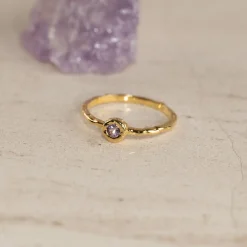SELENE PURPLE AMETHYST GOLDEN RING