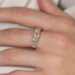 SEVEN STONE OVAL DIAMOND RING - 2.0ct - YG