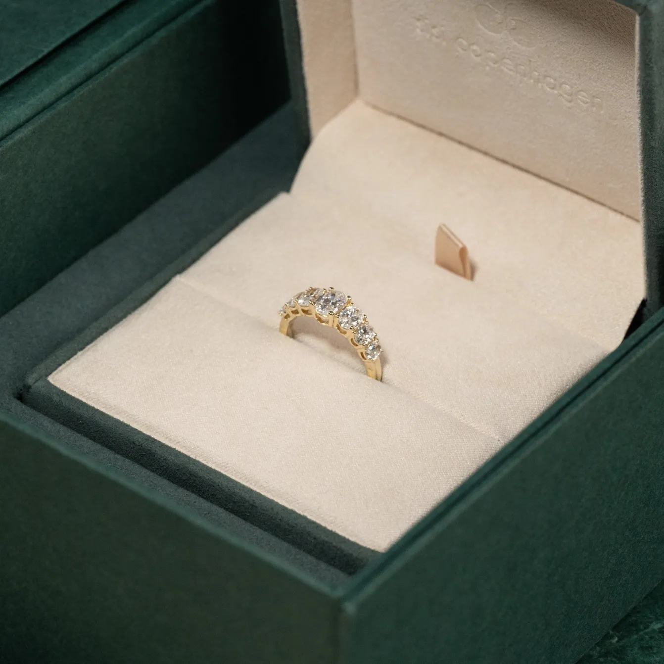 SEVEN STONE OVAL DIAMOND RING - 2.0ct - YG