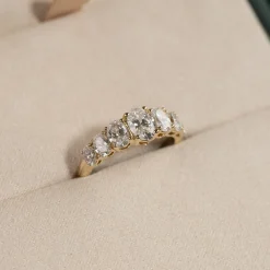 SEVEN STONE OVAL DIAMOND RING - 2.0ct - YG