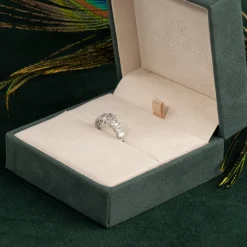 SEVEN-STONE OVAL DIAMOND RING - 2.0ct - WG