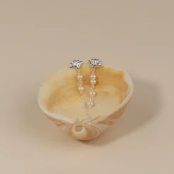 SHELLY PEARL DROP SILVER EARRING