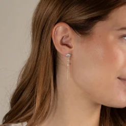 SHELLY PEARL DROP SILVER EARRING