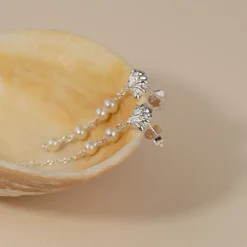 SHELLY PEARL DROP SILVER EARRING