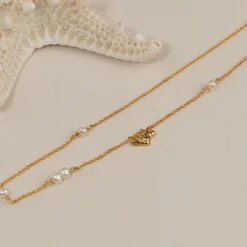 SHELLY PEARL GOLDEN NECKLACE