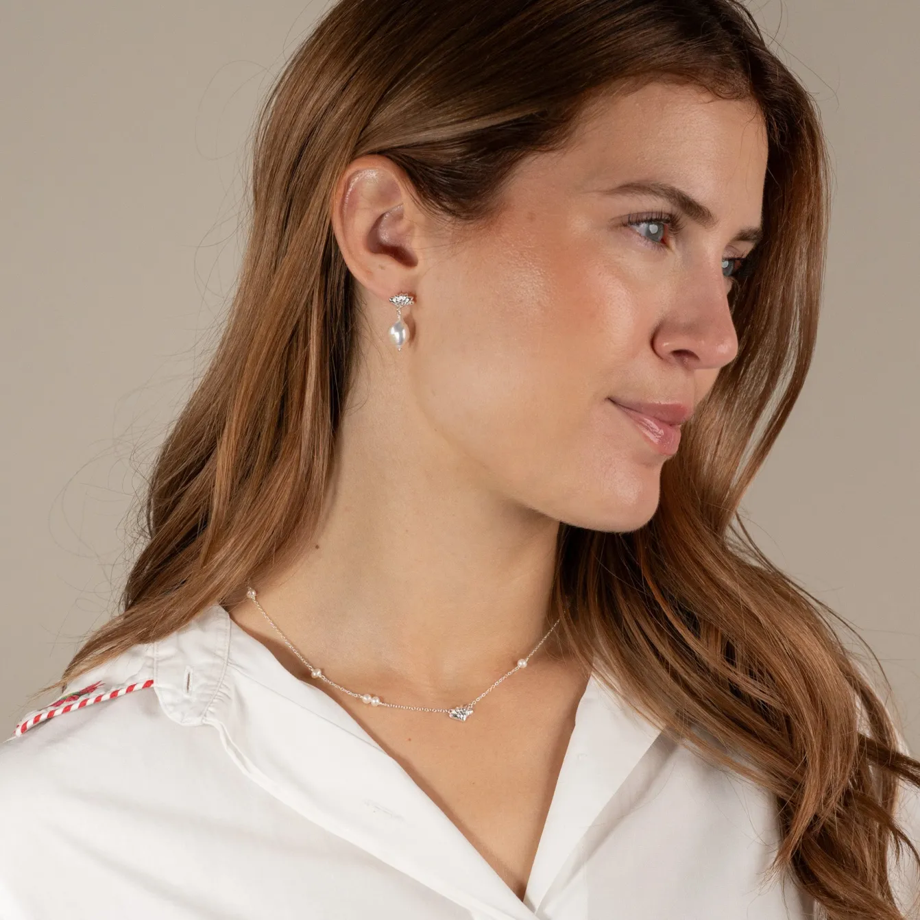 SHELLY PEARL SILVER EARRING