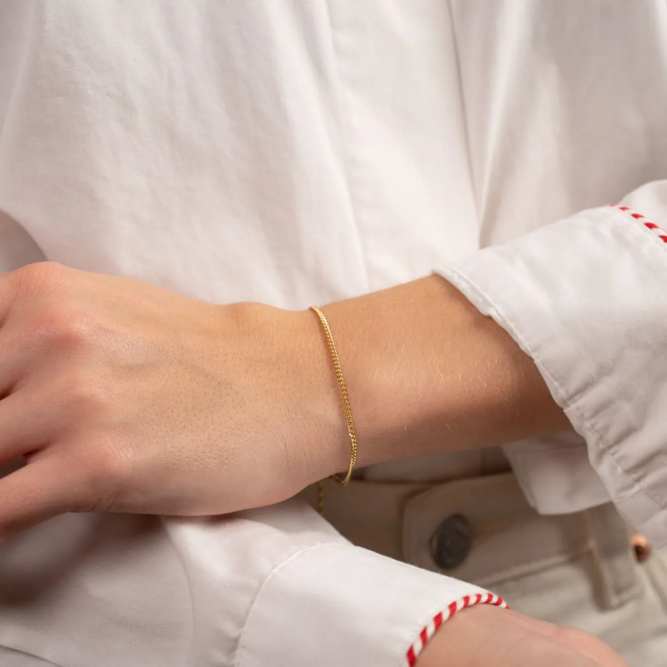 SIA MINI PANZER SOLID GOLD BRACELET - Sisi Copenhagen