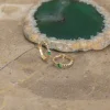 SIGRID GREEN AGATE SOLID GOLD CREOL EARRING