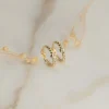SIGRID WHITE TOPAZ SOLID GOLD CREOL EARRING