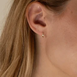 SIGRID WHITE TOPAZ SOLID GOLD CREOL EARRING