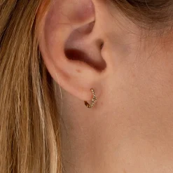 SIGRID WHITE TOPAZ SOLID GOLD CREOL EARRING