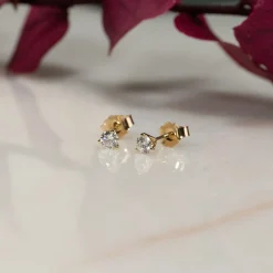 SIMPLE DIAMOND STUD EARRING - 0.33ct - YG