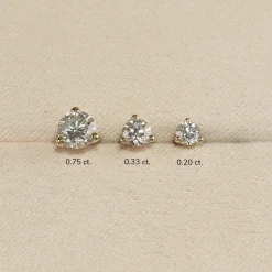 SIMPLE DIAMOND STUD EARRING - 0.33ct - YG