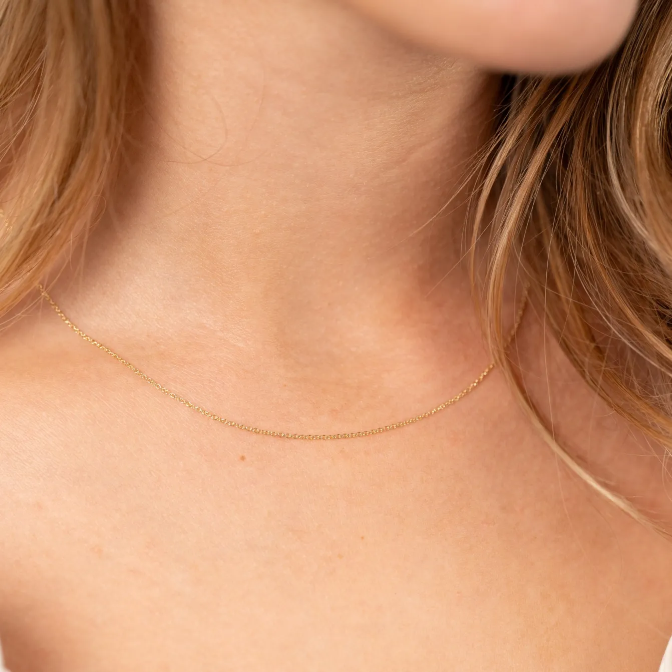 SIMPLE LINK SOLID GOLD CHAIN - 14K YG