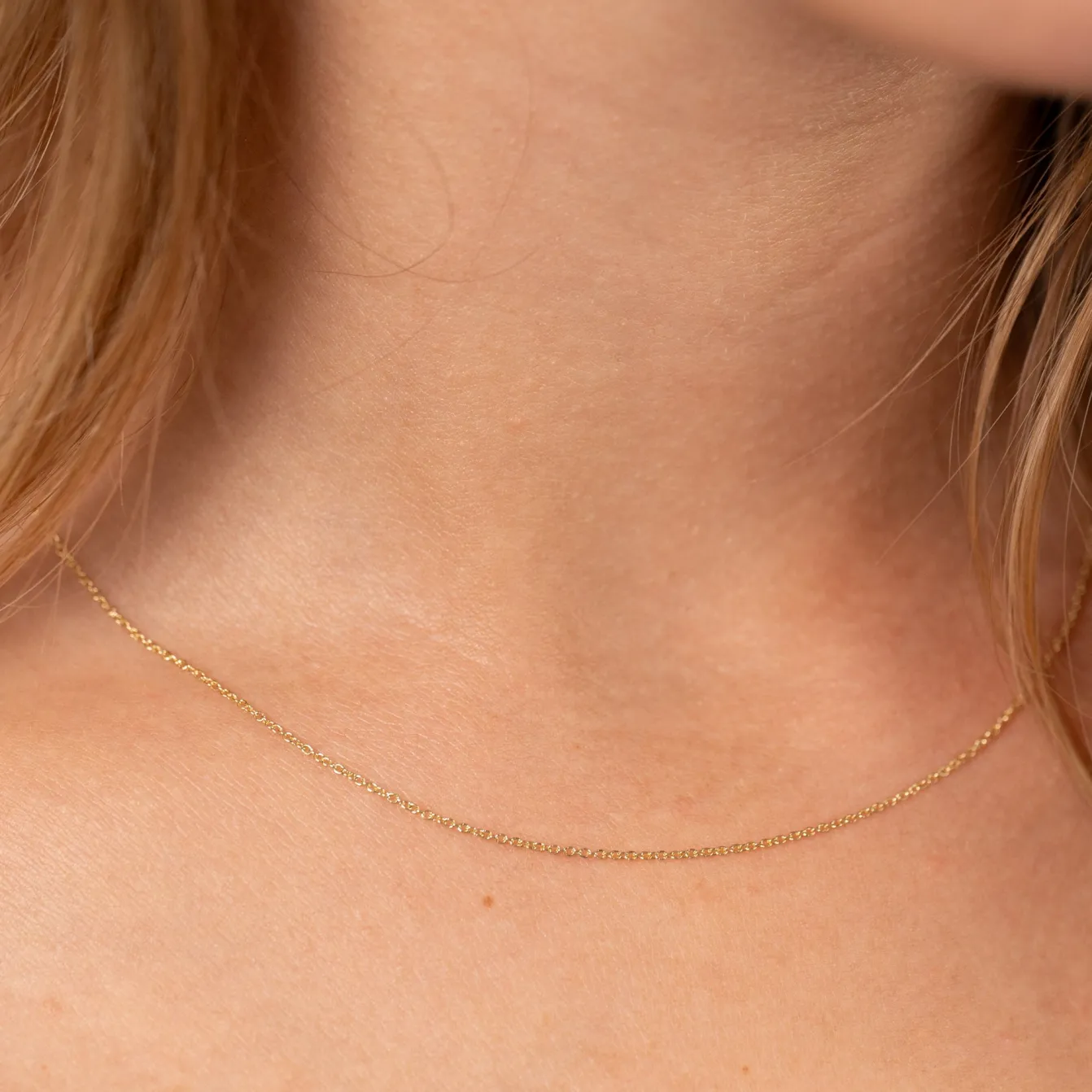SIMPLE LINK SOLID GOLD CHAIN - 14K YG