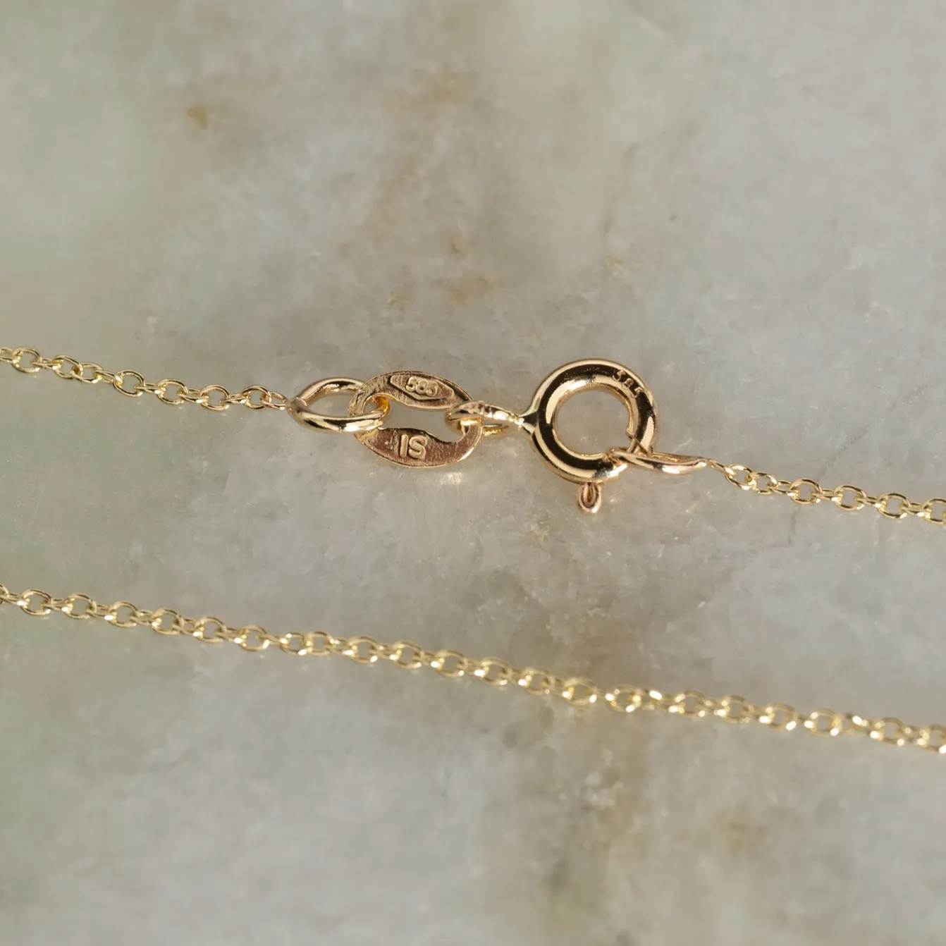 SIMPLE LINK SOLID GOLD CHAIN - 14K YG