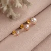SIMPLE ROSE PEARL GOLDEN STUD EARRING