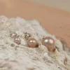 SIMPLE ROSE PEARL SILVER STUD EARRING