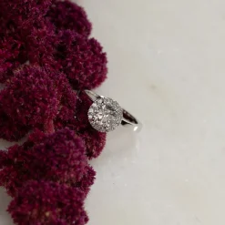 SIMPLE ROUND HALO DIAMOND RING - 1.0ct - WG