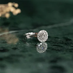 SIMPLE ROUND HALO DIAMOND RING - 1.25ct - WG
