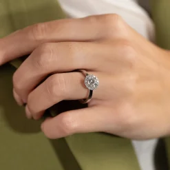 SIMPLE ROUND HALO DIAMOND RING - 1.0ct - WG