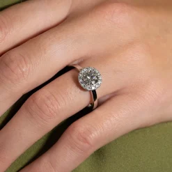 SIMPLE ROUND HALO DIAMOND RING - 1.25ct - WG
