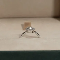 SIMPLE ROUND HALO DIAMOND RING - 1.0ct - WG