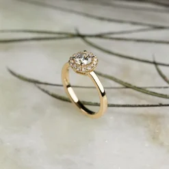 SIMPLE ROUND HALO DIAMOND RING - 1.0ct - YG