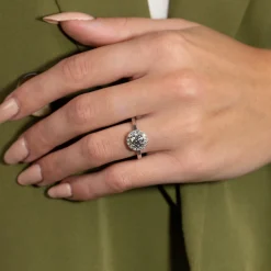 SIMPLE ROUND HALO DIAMOND RING - 1.25ct - WG