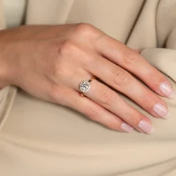 SIMPLE ROUND HALO DIAMOND RING - 1.25ct - YG