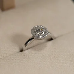 SIMPLE ROUND HALO DIAMOND RING - 1.0ct - WG