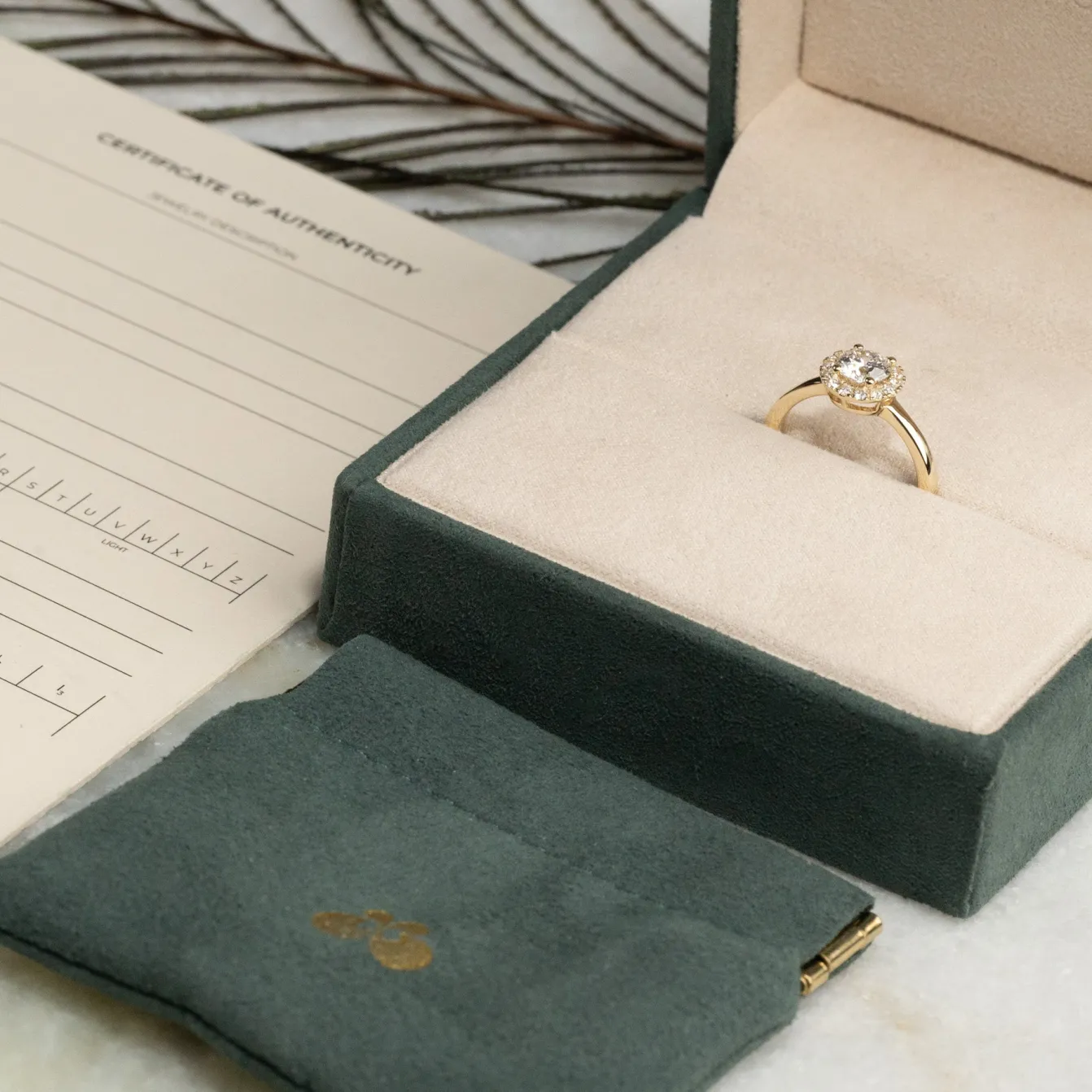SIMPLE ROUND HALO DIAMOND RING - 1.0ct - YG