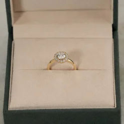 SIMPLE ROUND HALO DIAMOND RING - 1.25ct - YG