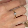 SIMPLE SOLITAIRE BASKET-SET DIAMOND RING - 0.5ct - YG
