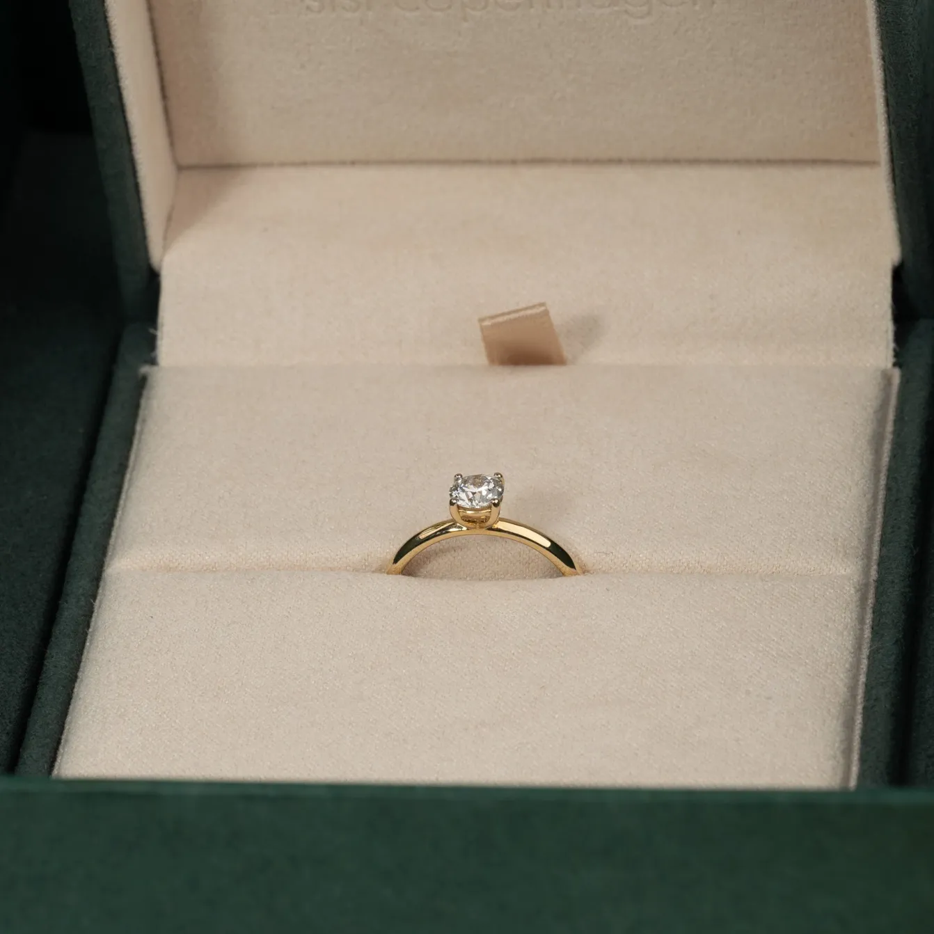 SIMPLE SOLITAIRE BASKET-SET DIAMOND RING - 0.5ct - YG