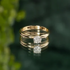 SIMPLE SOLITAIRE BASKET-SET DIAMOND RING - 0.5ct - YG