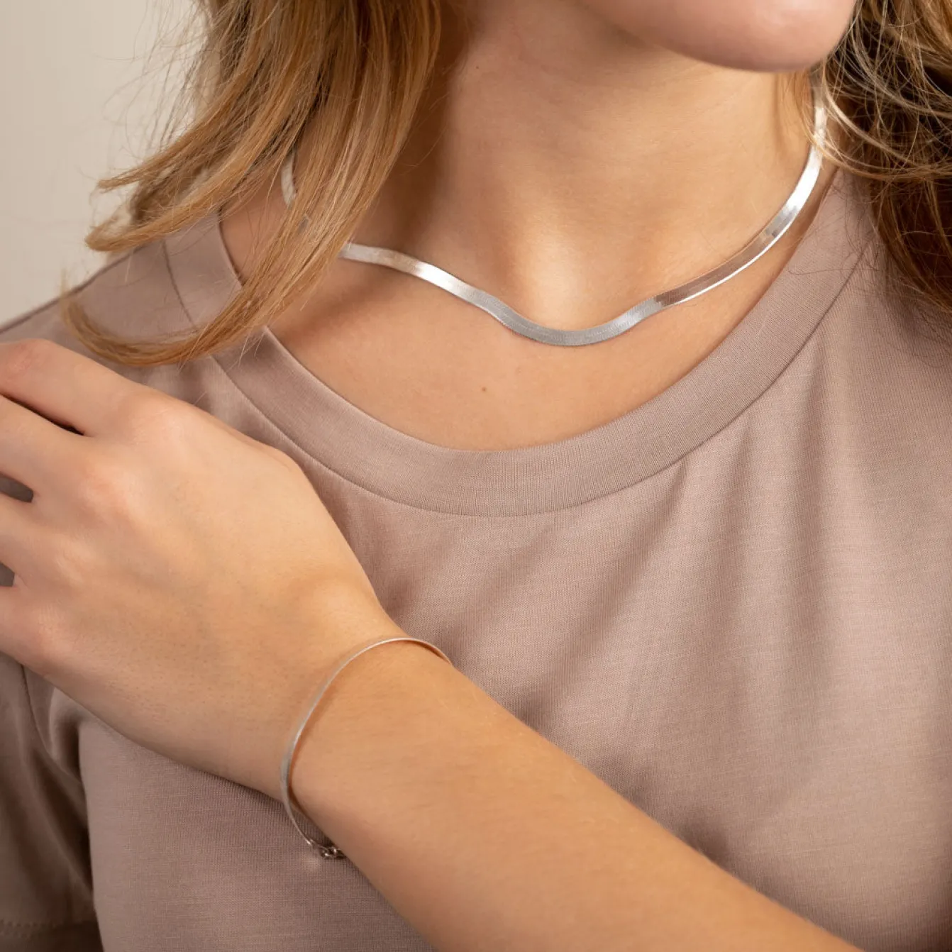 Sølv slangekæde armbånd | Aya silver bracelet | Se udvalget