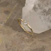 SOLANA WHITE TOPAZ SOLID GOLD RING