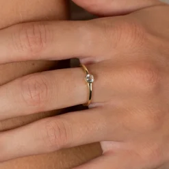 SOLANA WHITE TOPAZ SOLID GOLD RING